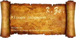 Klinga Zsigmond névjegykártya